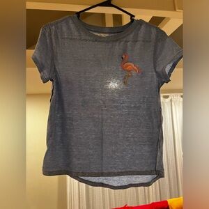 Free People We the Free Embroidered Flamingo Patch Tee Shirt